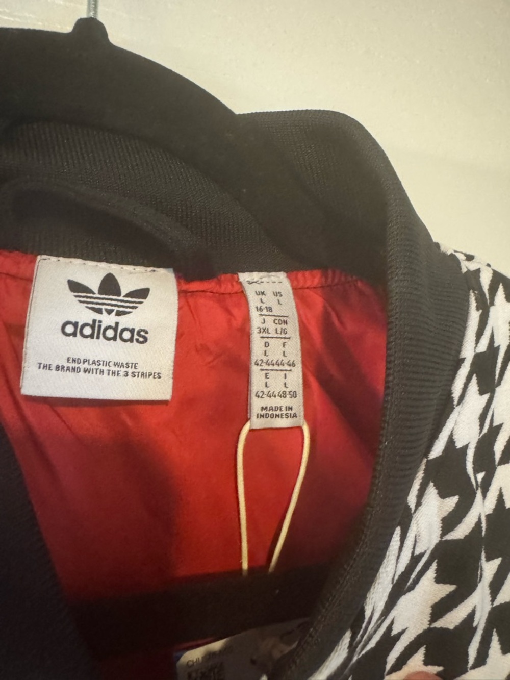 Adidas Originals Black & White Houndstooth Bomber Jacket - Picture 8 of 10
